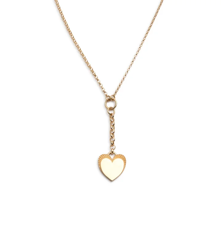 celestial orbit ring set Engravable Heart : Small Mixed Belcher Extension Necklace