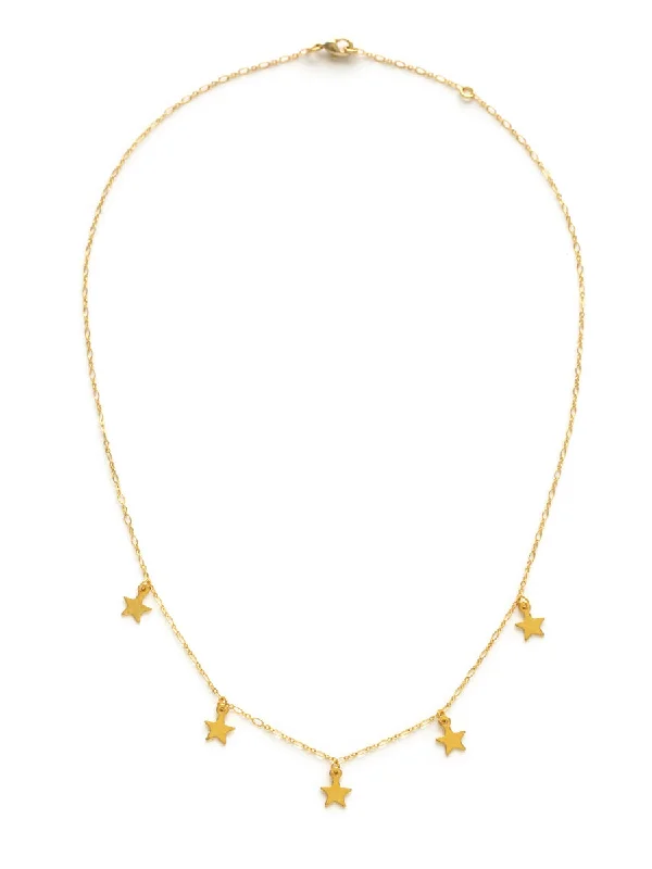 heart pendant necklace gold Five Floating Stars Necklace by Amano Studio