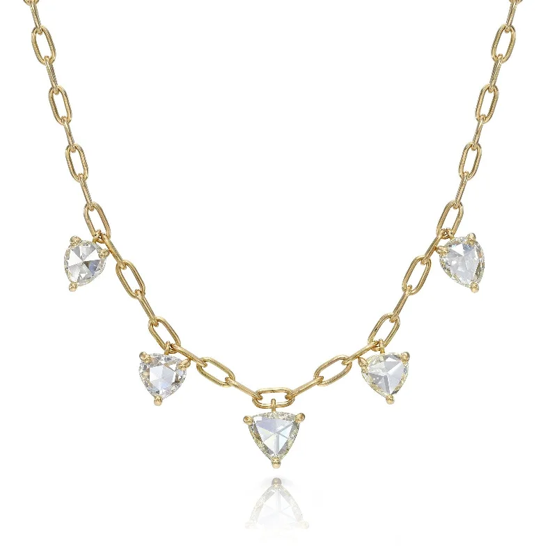 dainty silver hamsa bracelet FIVE STONE CAILYN NECKLACE