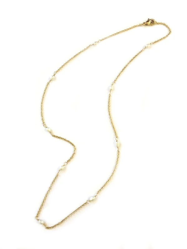 handcrafted gemstone ring women Floating Pearl Choker Necklace
