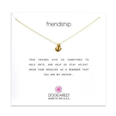 vintage-style diamond halo ring friendship necklace smooth anchor