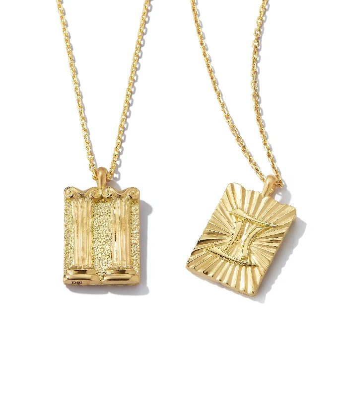 delicate chain necklace gold Gemini Zodiac Pendant Necklace