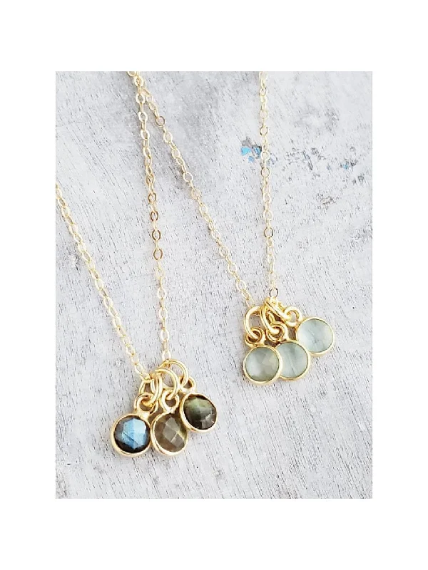 cubic zirconia stud earrings classic Gemstone Trio Necklace
