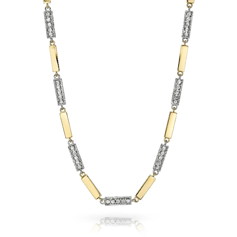 art deco diamond bracelet GIANA NECKLACE WITH DIAMONDS - TWO TONE
