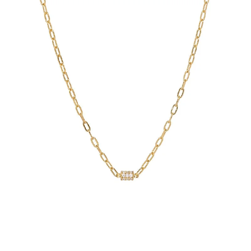 minimalist gold square earrings Gina necklace