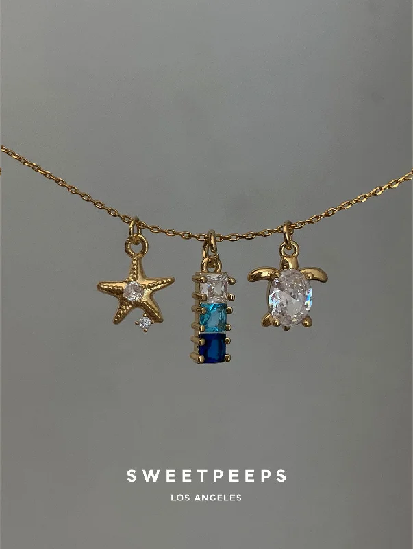 personalized gold bar necklace Gold Filled Custom Charms Necklace