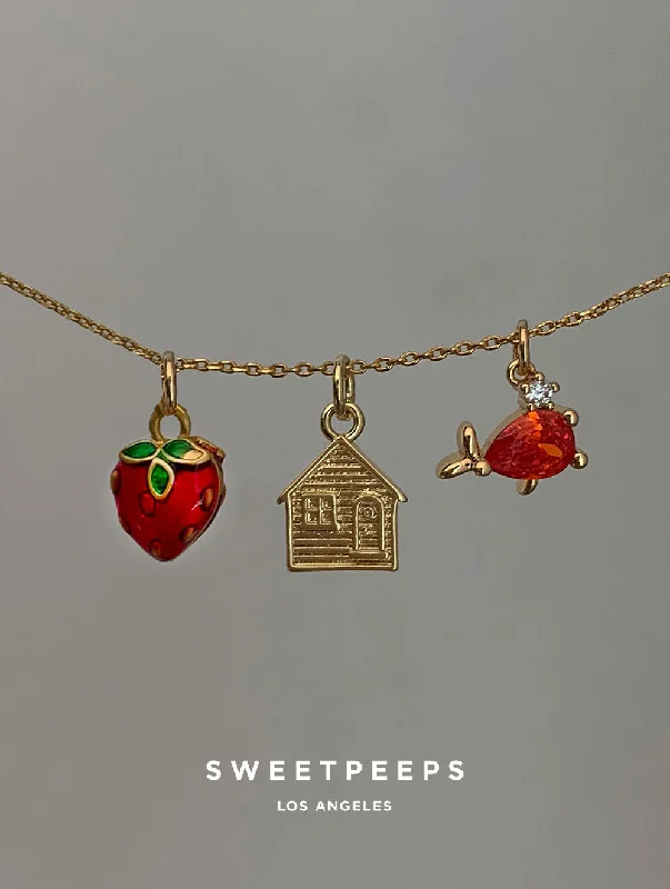 handcrafted sterling silver necklace Gold Filled Custom Charms Necklace