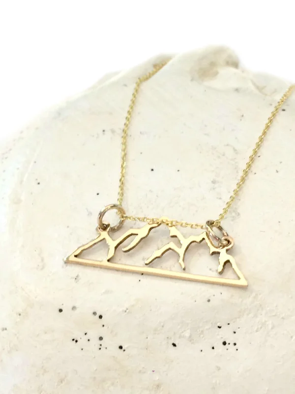 antique silver charm bracelet Mountain Range Necklace