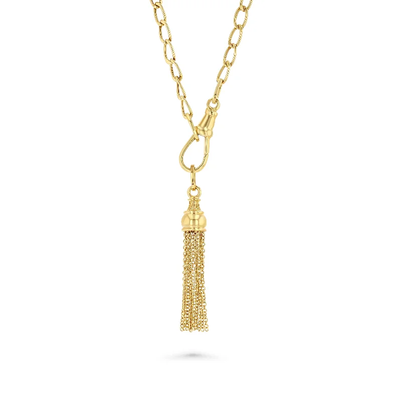 black and gold wedding band GOLDEN TASSEL CHARM