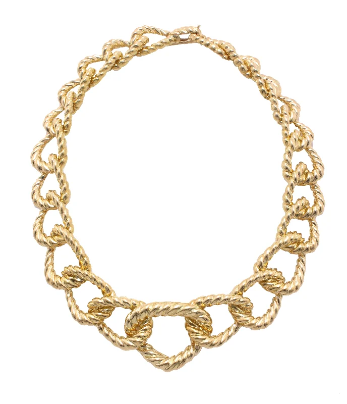 elegant art deco necklace Graduating Rope Link Necklace