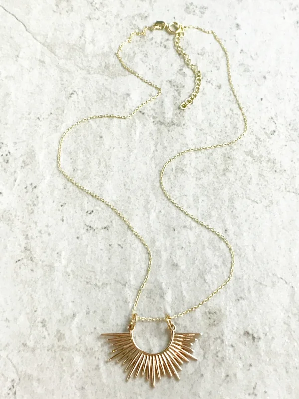 handmade braided anklet Half Circle Sun Necklace