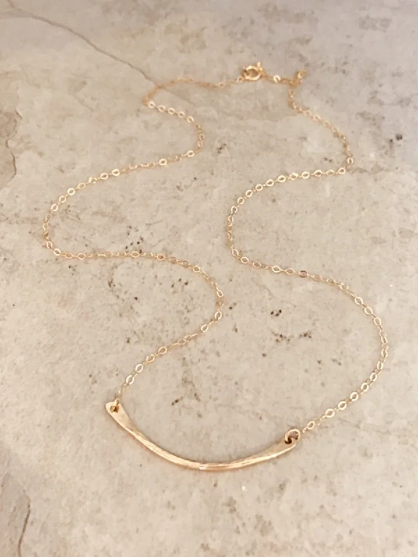 classic pearl bridal earrings Hammered Bar Necklace