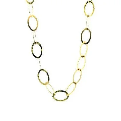 chunky statement cuff bracelet Hammered Oval Chain Necklace