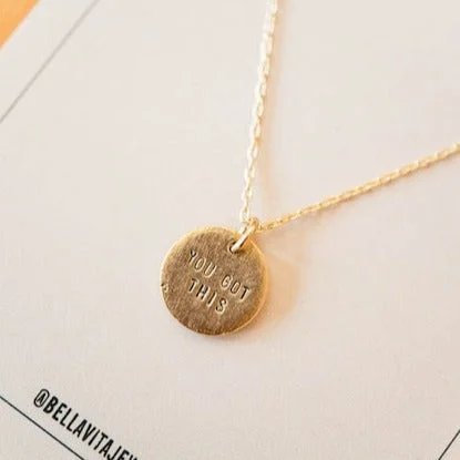 minimalist infinity ring Hand Stamped Gold Charm Necklace