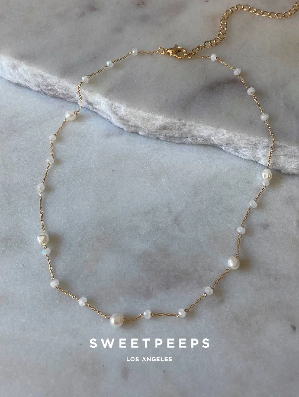 diamond tennis bracelet real Harper Delicate Pearl Necklace