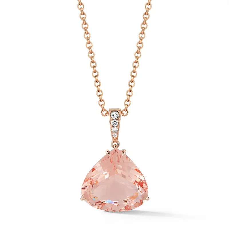 custom engraved wedding band Heart Shaped Morganite Diagonal Pendant