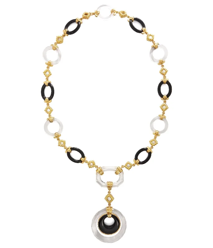 gold and turquoise statement ring Hoops Necklace