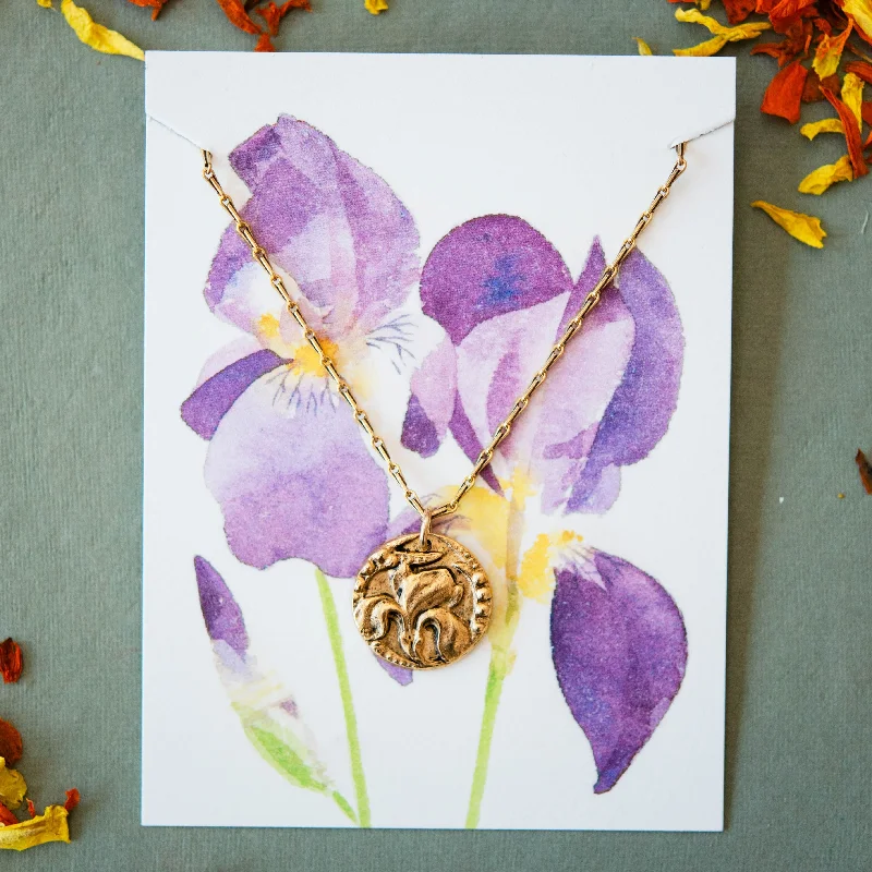 celestial zodiac sign necklace In the Garden - Iris Necklace