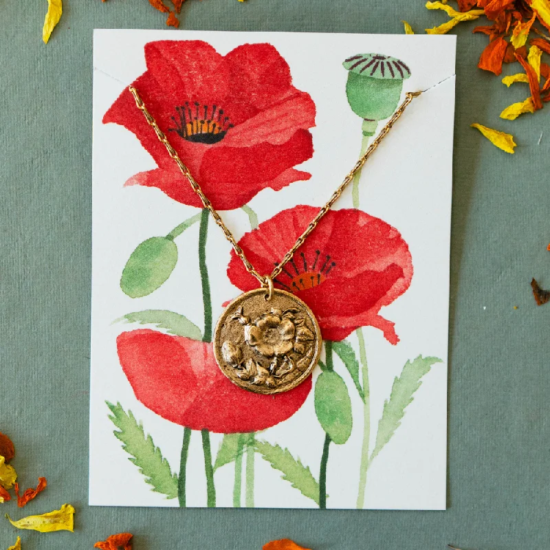 rose gold ring with diamonds In the Garden - Poppy Necklace