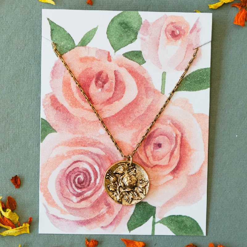 minimalist stacking rings set In the Garden - Rose Necklace