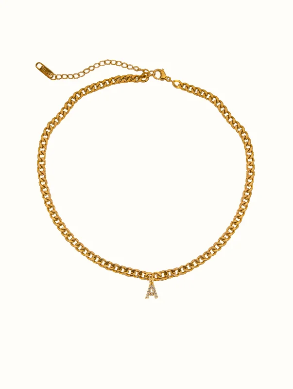 emerald cut diamond earrings Initial Cuban Choker Necklace (N)