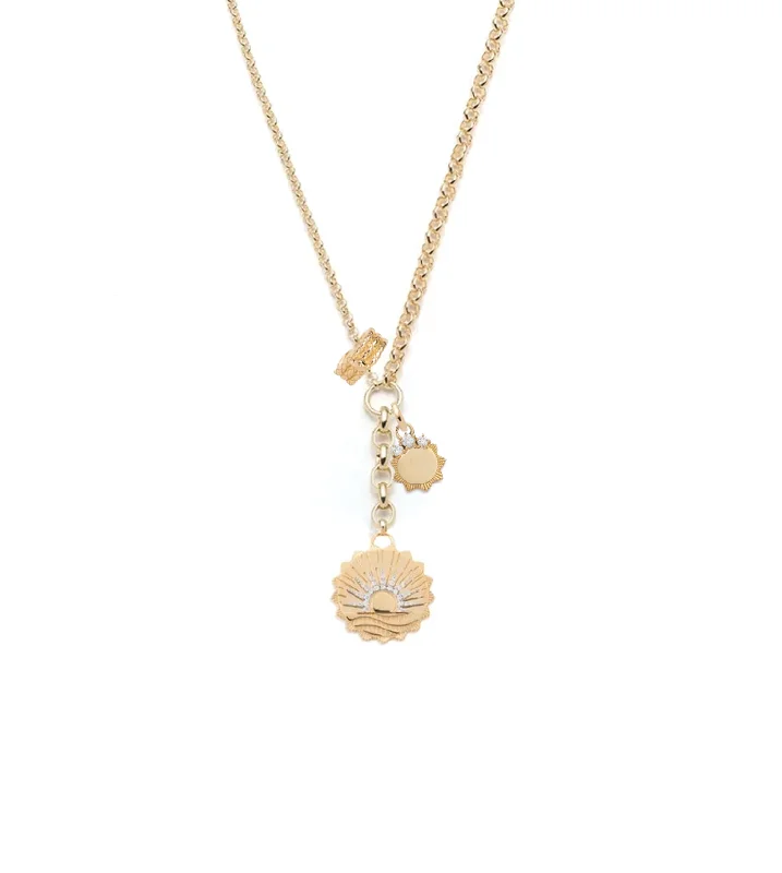 unique tribal silver ring Internal Compass, Engravable & Wholeness : Medium Mixed Belcher Extension Necklace