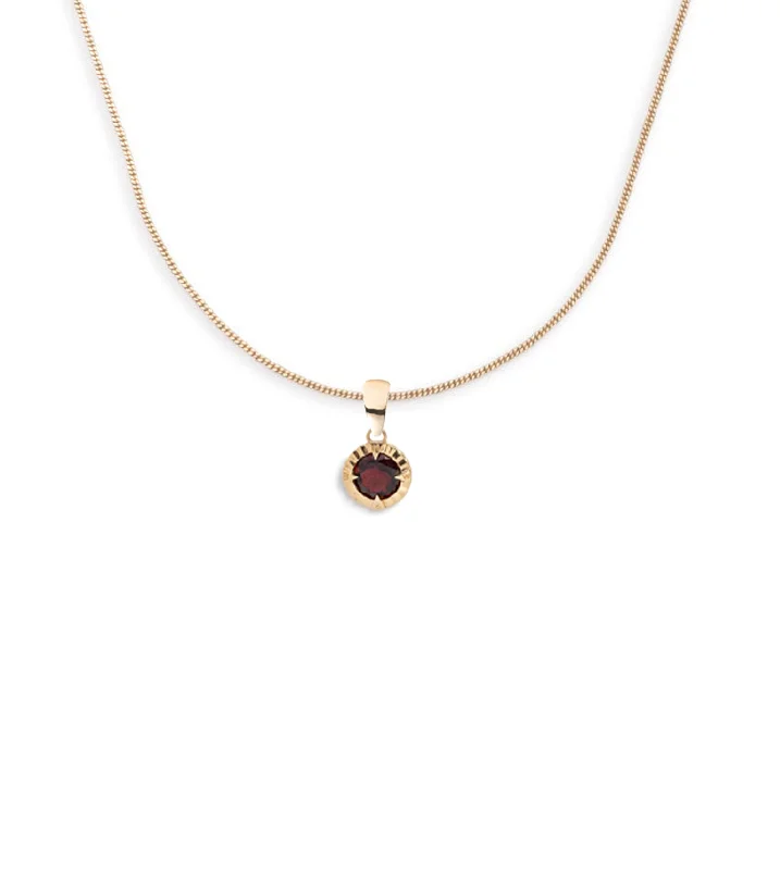 adjustable gemstone choker Internal Compass : Garnet Fine Diamond Cut Curb Necklace