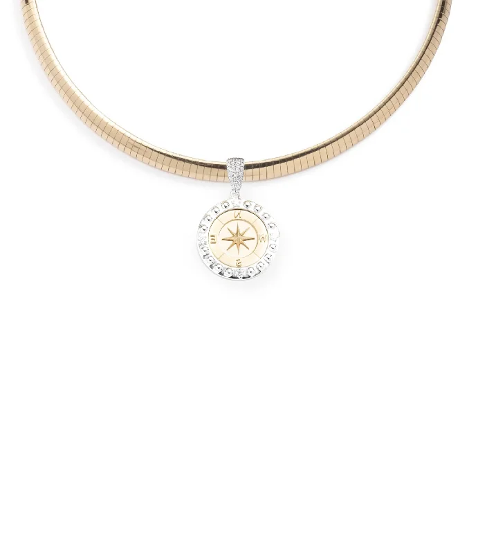 birthstone charm bracelet for mom Internal Compass : Medium Sleek Collar Necklace