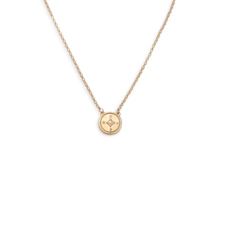 minimalist cubic zirconia earrings Internal Compass : Miniature Stationary Necklace