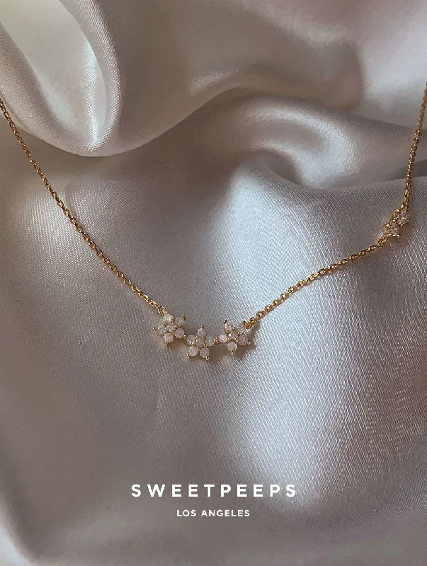 personalized engraved signet ring Kaitlyn Flower Necklace