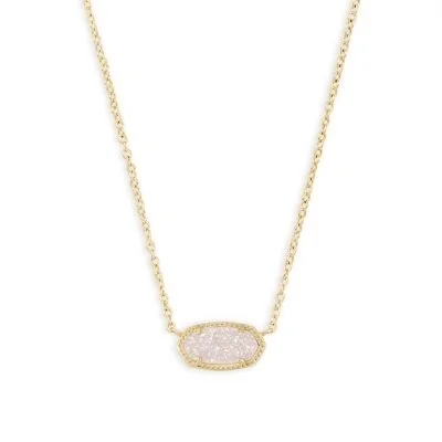 layered pearl choker necklace Kendra Scott Elisa Necklace Gold Iridescent Drusy