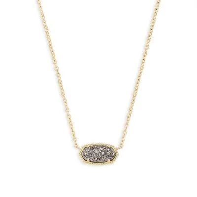 vintage-style floral brooch Kendra Scott Elisa Necklace Gold Platinum Drusy