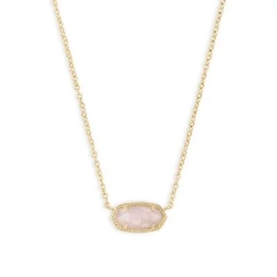 dainty sapphire stacking rings Kendra Scott Elisa Necklace Gold Rose Quartz