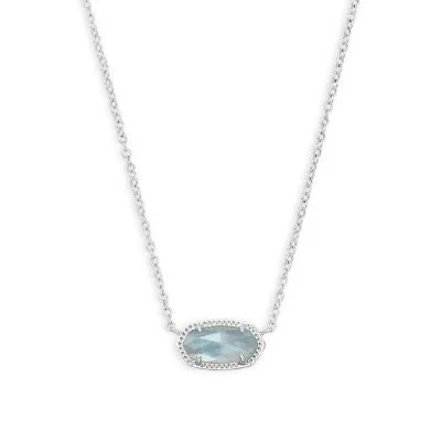 sterling silver charm anklet Kendra Scott Elisa Necklace Rhodium Light Blue Illusion