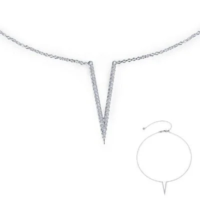real zircon gemstone bracelet Lafonn Pave V Choker Necklace