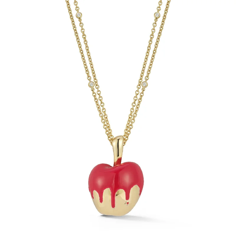cubic zirconia eternity necklace Large Cherry Necklace with Enamel