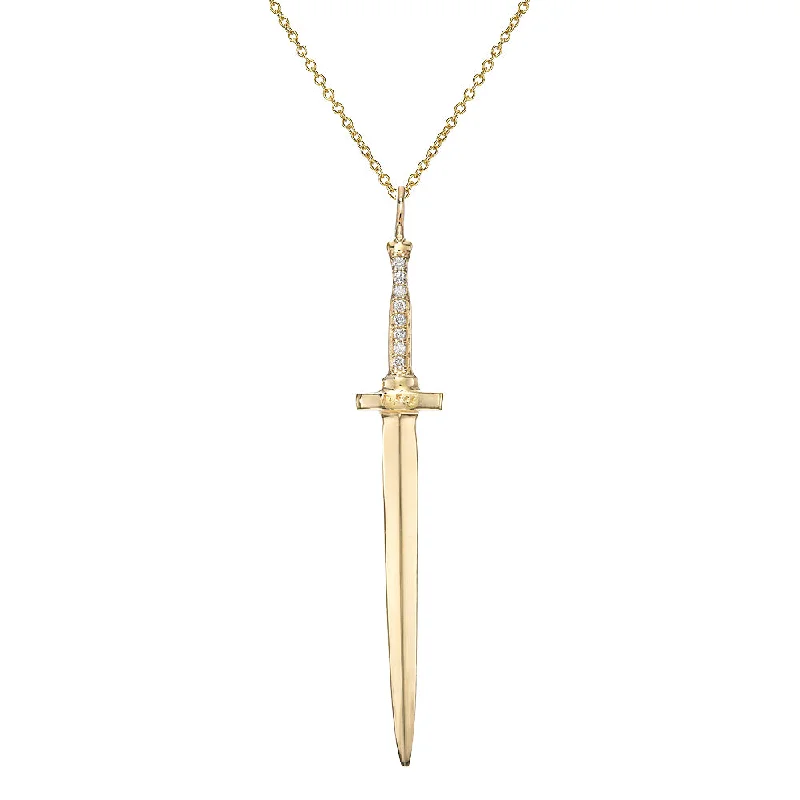 sterling silver lotus ring Large Diamond Dagger Pendant