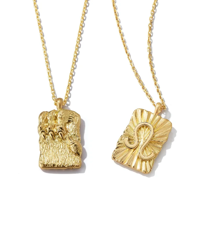 gold and diamond nose stud Leo Zodiac Pendant Necklace