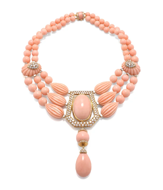 real tourmaline birthstone ring Light Coral Necklace