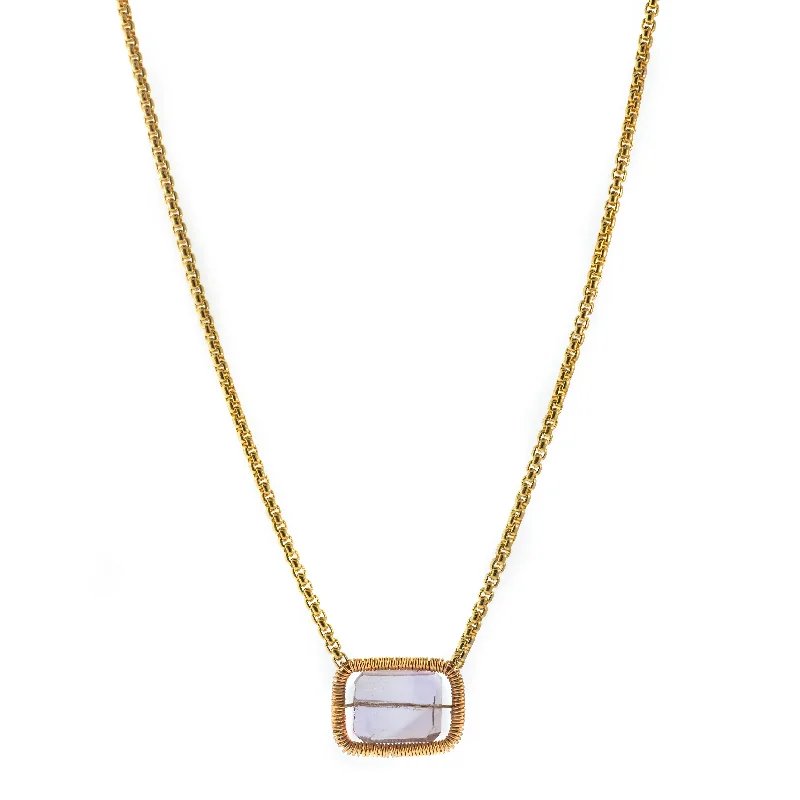 minimalist crystal quartz ring Lilly Necklace