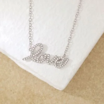 vintage diamond brooch pin Love Is Love Necklace