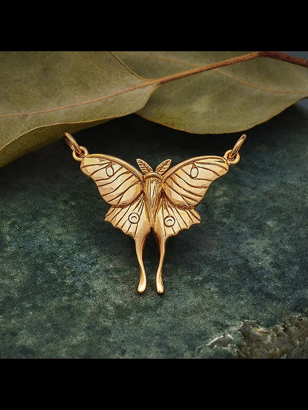 classic diamond solitaire earrings Luna Moth Necklace