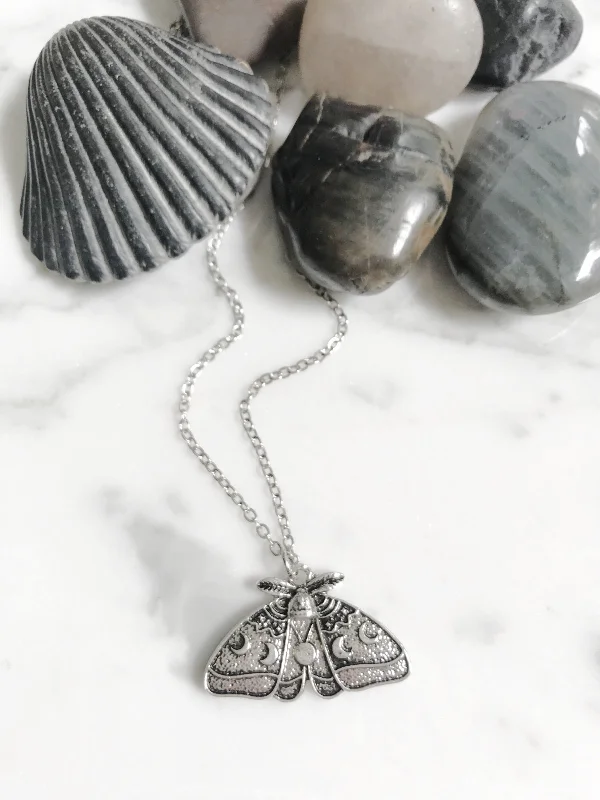 classic pearl choker necklace Lunar Moth Necklace