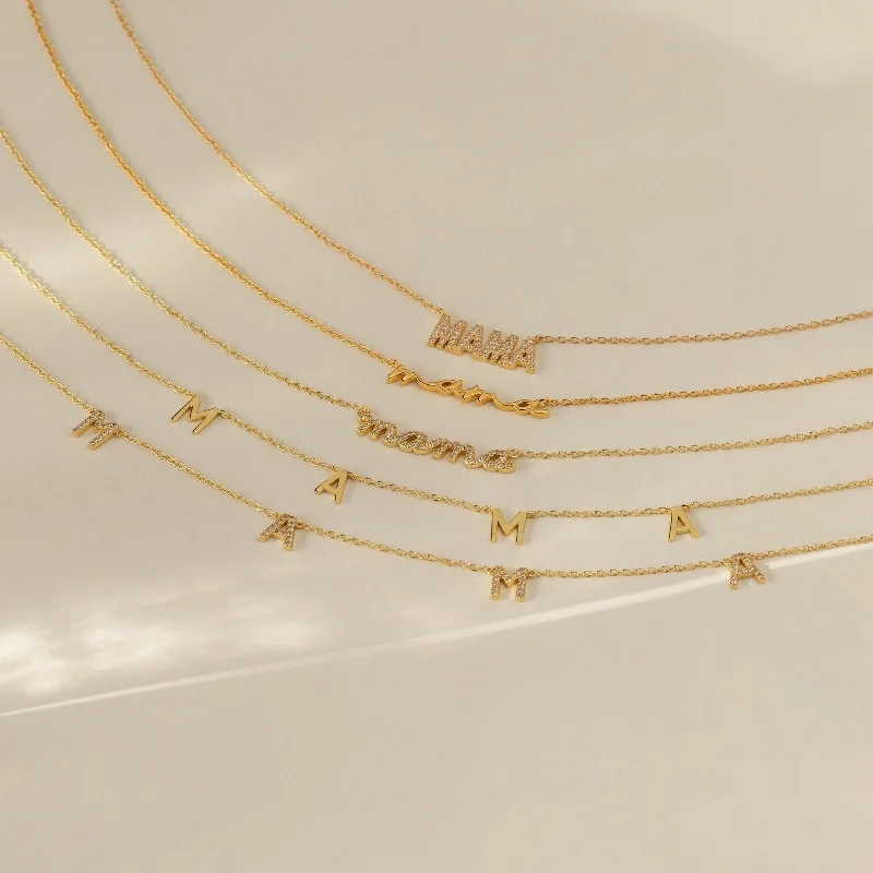 minimalist gold crescent moon necklace Mama Necklaces