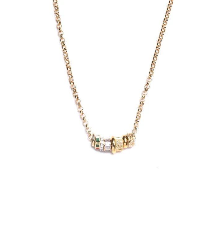classic diamond solitaire necklace Internal Compass : Heart Beat Story - Medium Belcher Chain Necklace