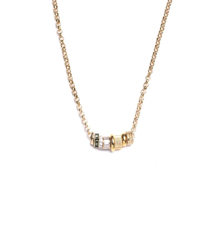 handcrafted raw crystal pendant Resilience : Heart Beat Story - Medium Belcher Chain Necklace
