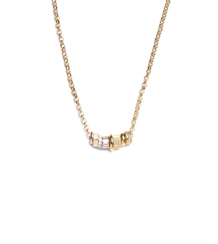 stackable gold bangle set Vivacity : Heart Beat Story - Medium Belcher Chain Necklace