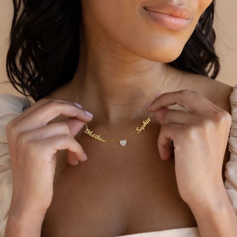 classic pearl strand necklace Mellow Name Heart Necklace