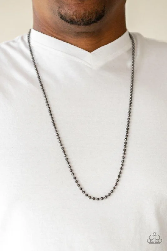 luxury diamond eternity ring Paparazzi Necklace ~ Cadet Casual - Black