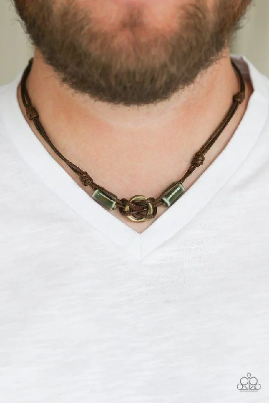 minimalist clover charm bracelet Paparazzi Necklace ~ The Broncobuster - Green